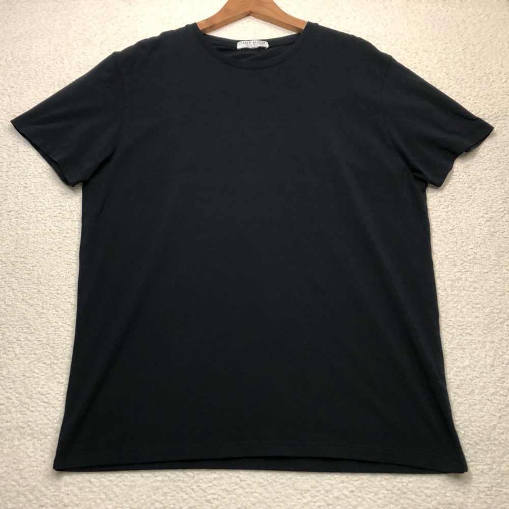 David August Mens Crew Neck Short Sleeve T-Shirt Black Size Large Made in Peru
